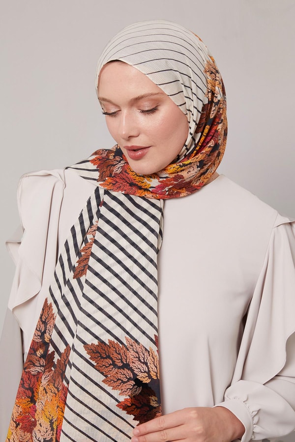 LevidorKahve Çam Desen Pamuk Şal