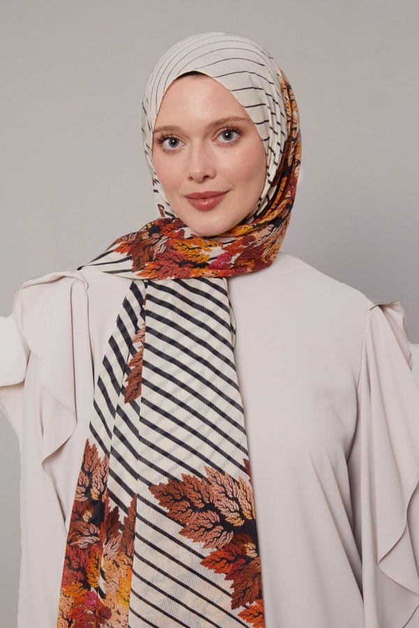 LevidorKahve Çam Desen Pamuk Şal