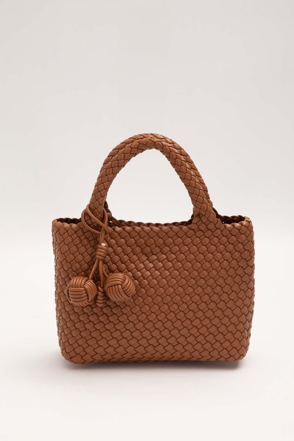 LevidorKahve Charmlı Örgü Model El Çantası