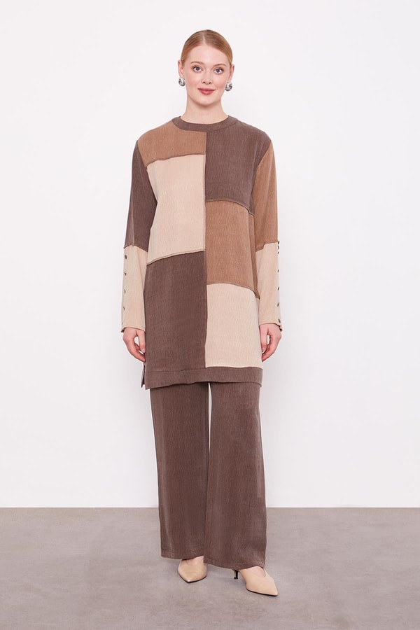 LevidorKahve Çift Renkli İkili Takım