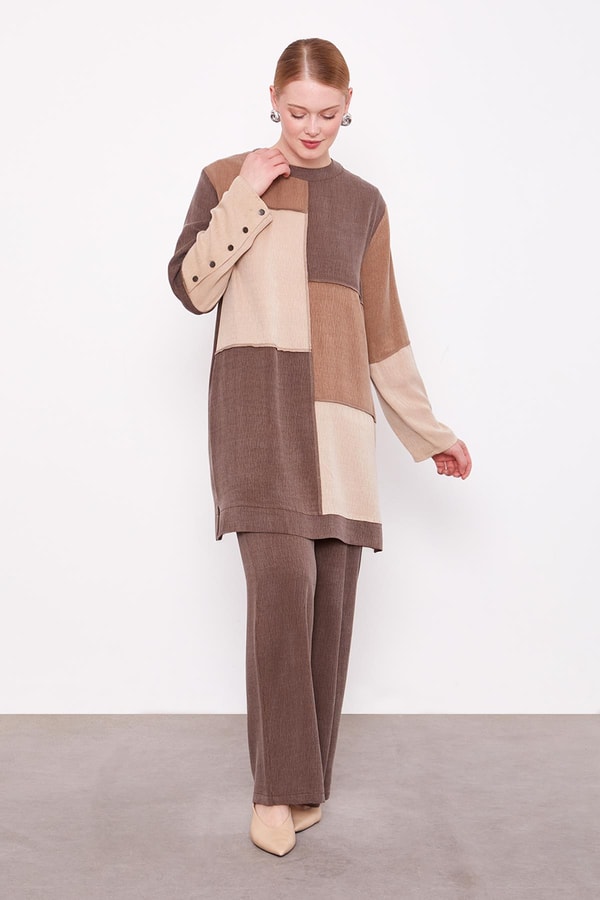 LevidorKahve Çift Renkli İkili Takım