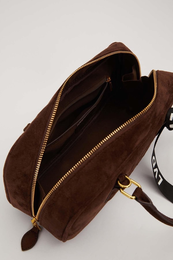 LevidorKahve Çıtçıt Askılı Omuz Çantası