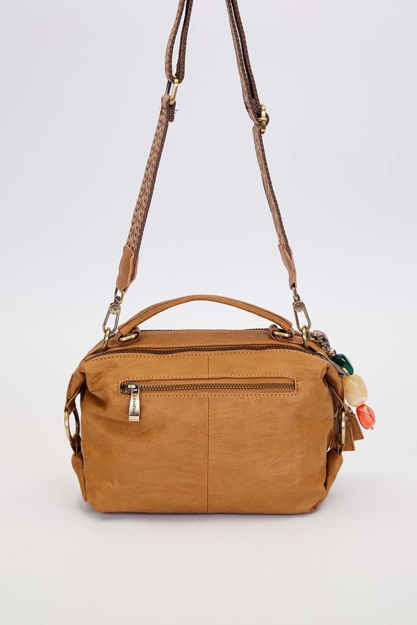 LevidorKahve Çoklu Aksesuar Detaylı Omuz Çantası