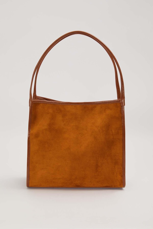 LevidorKahve Dikdörtgen Form Geniş Omuz Çantası