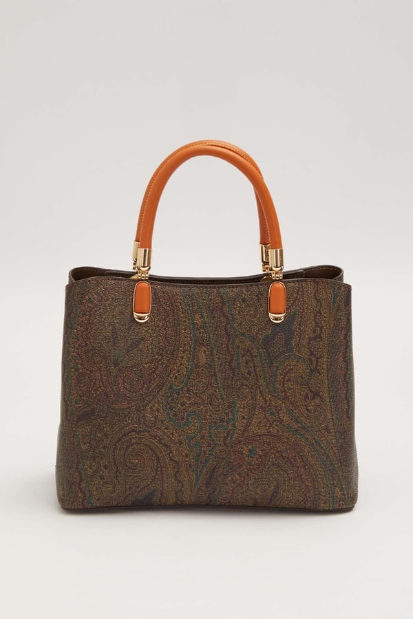 LevidorKahve Etnik Desen Görünümlü El Çantası