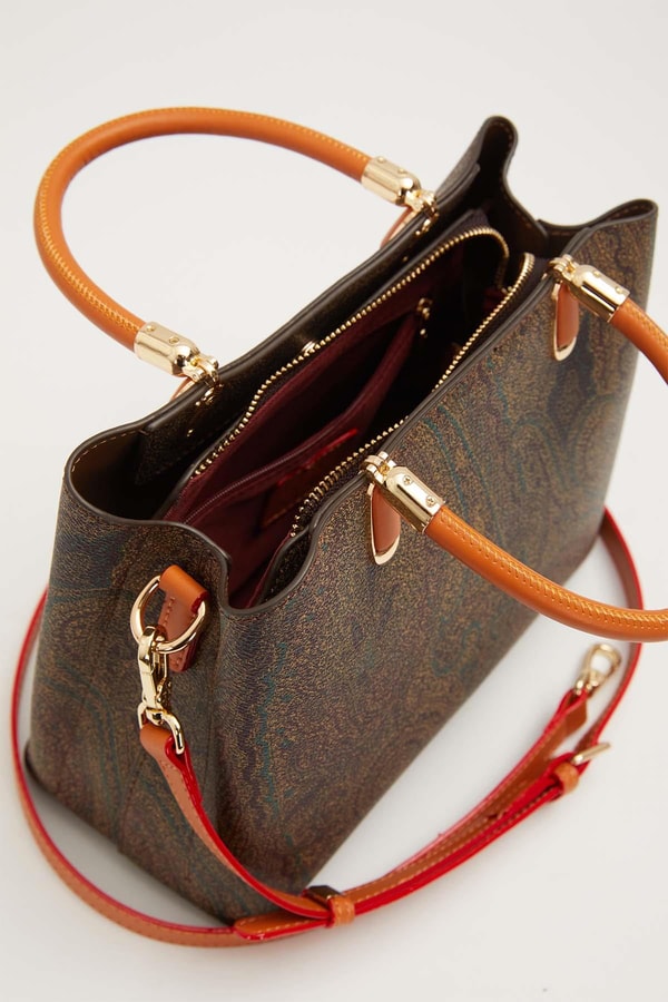 LevidorKahve Etnik Desen Görünümlü El Çantası