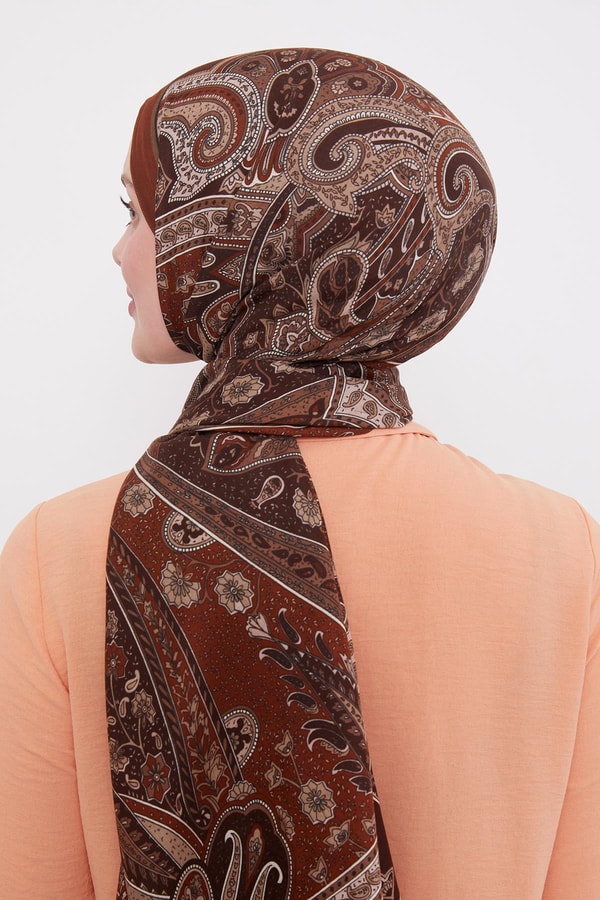 LevidorKahve Etnik Desen Royal Şal