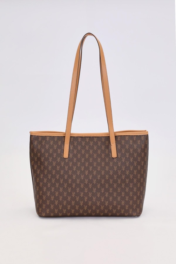 LevidorKahve Gold Akseusar Detaylı Omuz Çantası