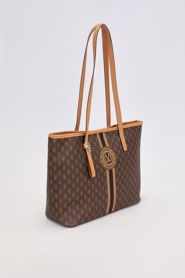 LevidorKahve Gold Akseusar Detaylı Omuz Çantası