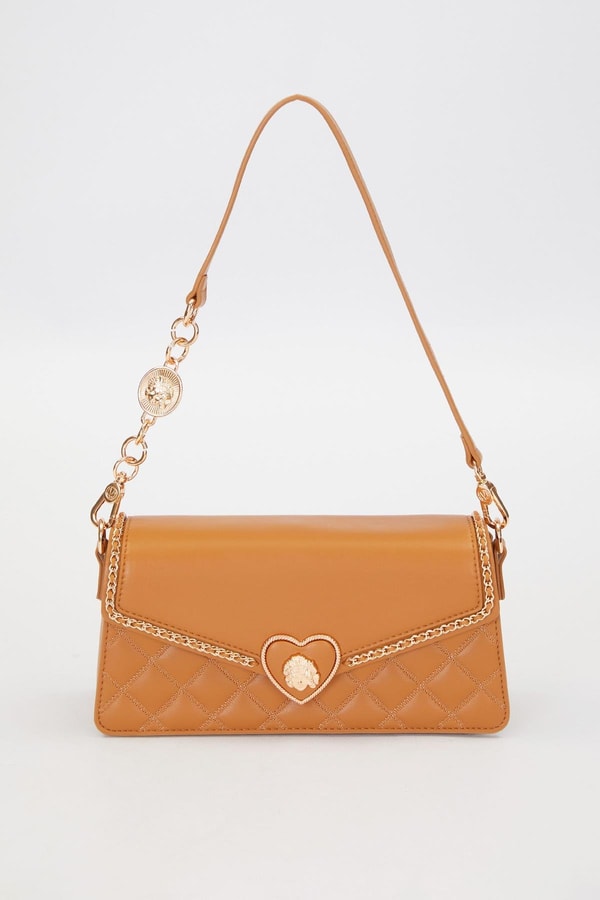 LevidorKahve Kalp Toka Detay Omuz Çantası