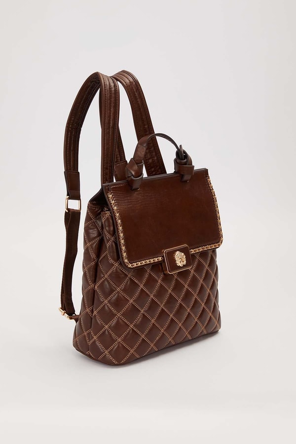 LevidorKahve Kapitone Model Omuz Çantası