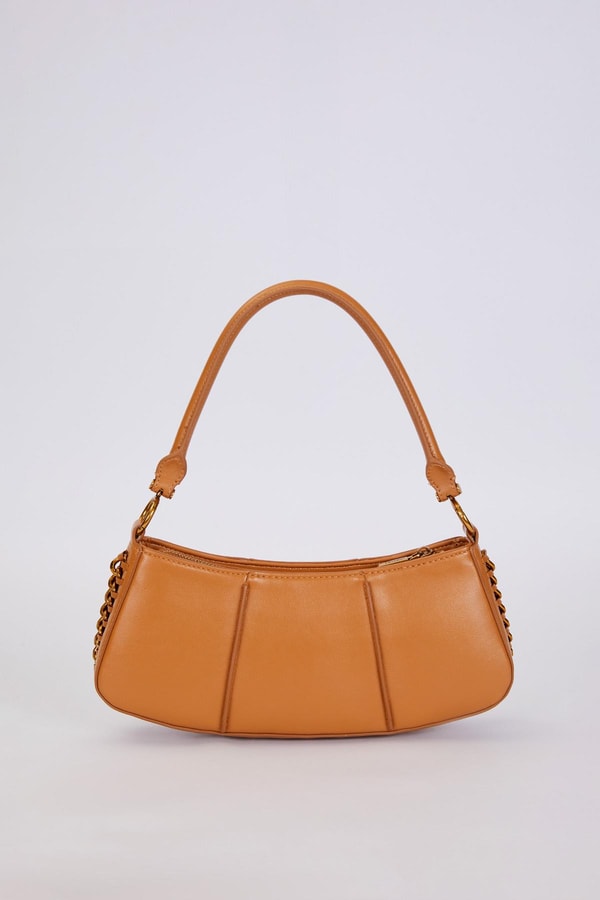 LevidorKahve Kenar Dikiş Görünümlü Omuz Çantası