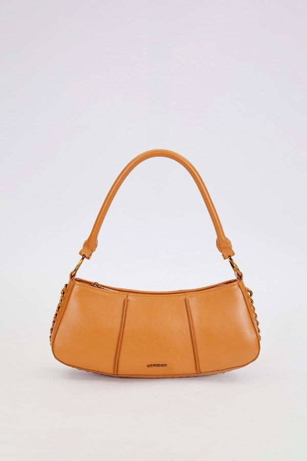LevidorKahve Kenar Dikiş Görünümlü Omuz Çantası