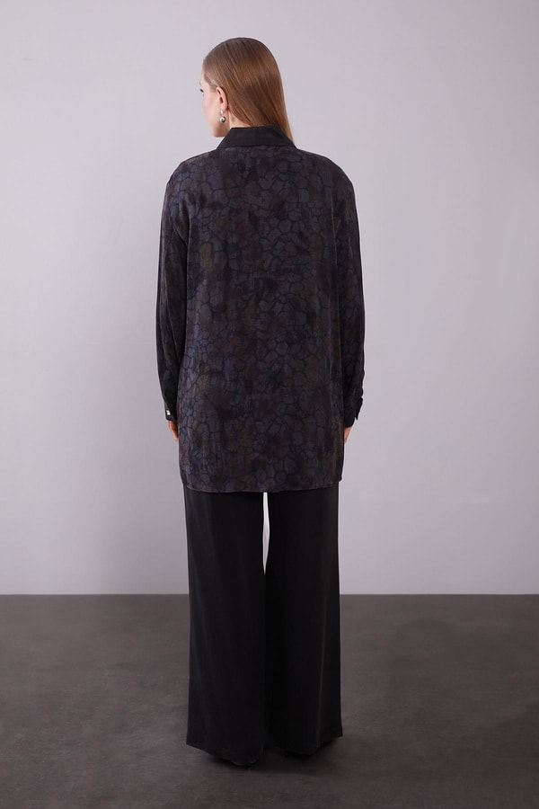 LevidorKahve Kendinden Desenli Cupra İkili Takım