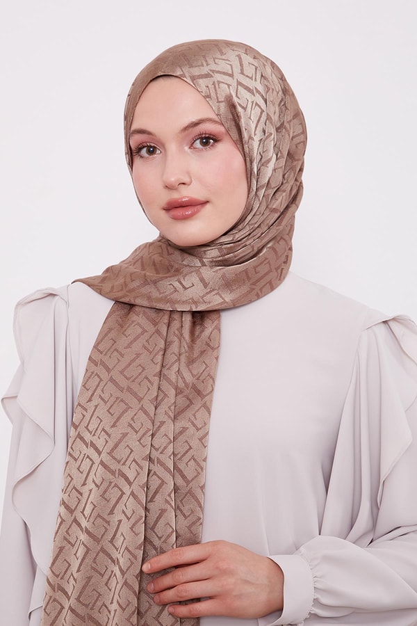 LevidorKahve L Desen İtalyan Jakar Şal