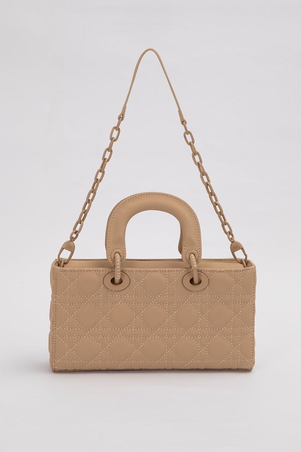 LevidorKahve Logo Aksesuar Zincirli Omuz Çantası