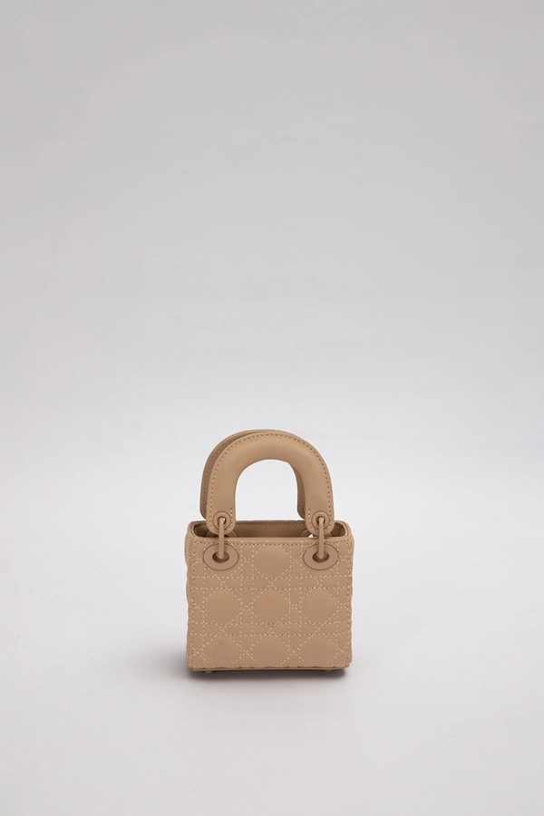 LevidorKahve Mini Boy Aksesuar Detaylı El Çantası