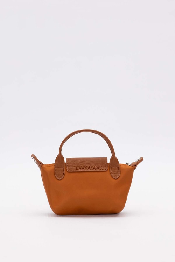 LevidorKahve Mini Boy Deri Kapak Detaylı El Çantası