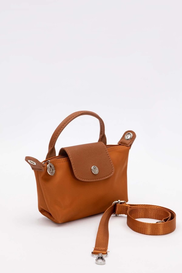 LevidorKahve Mini Boy Deri Kapak Detaylı El Çantası