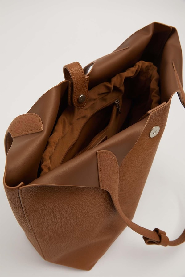 LevidorKahve Mini Çanta Detaylı Omuz Çantası