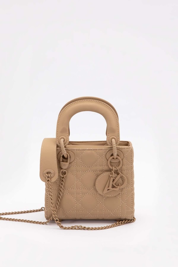 LevidorKahve Mini Zincir Aksesuarlı El Çantası
