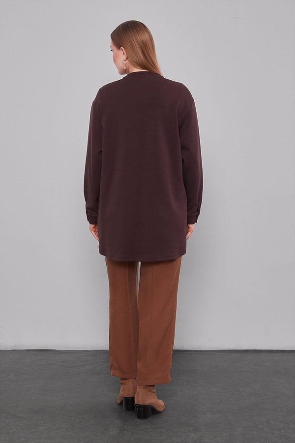 LevidorKahve Örgü Detay Model Sweat