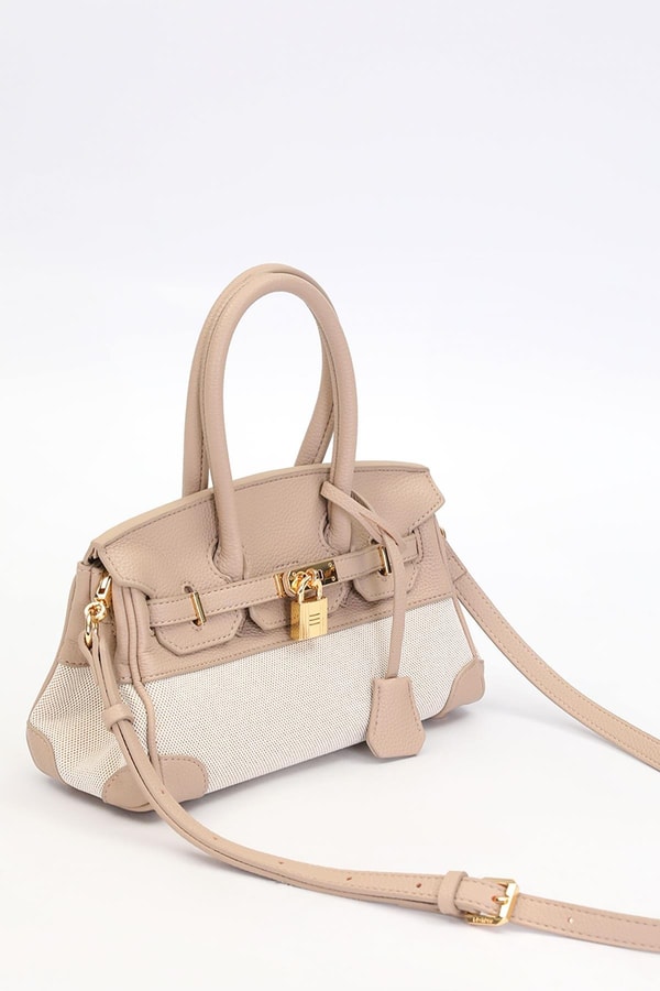 LevidorKahve Oval Kilit Detay El Çantası