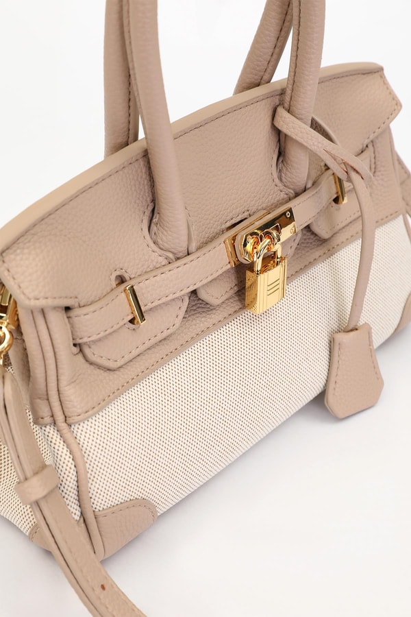 LevidorKahve Oval Kilit Detay El Çantası