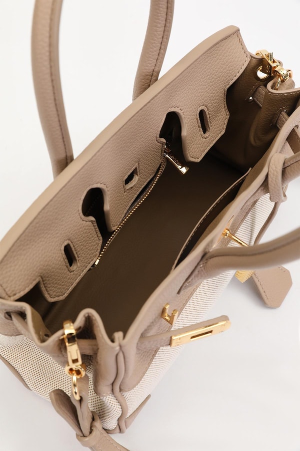 LevidorKahve Oval Kilit Detay El Çantası