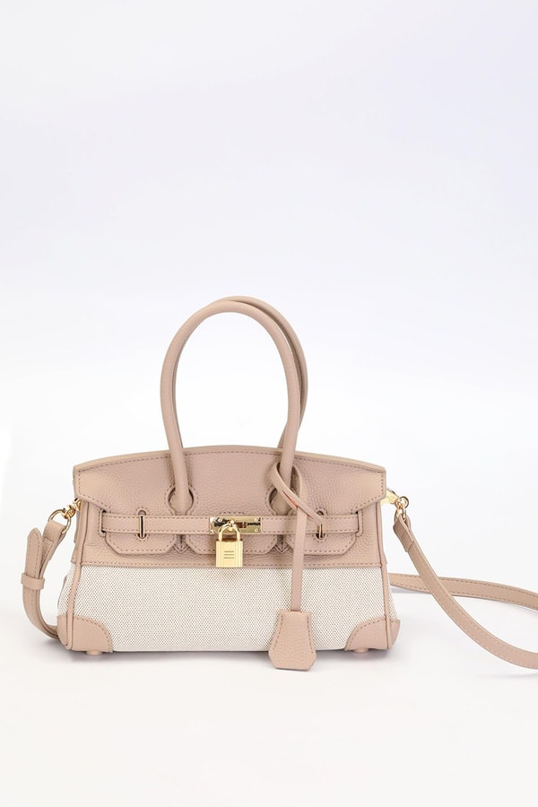 LevidorKahve Oval Kilit Detay El Çantası