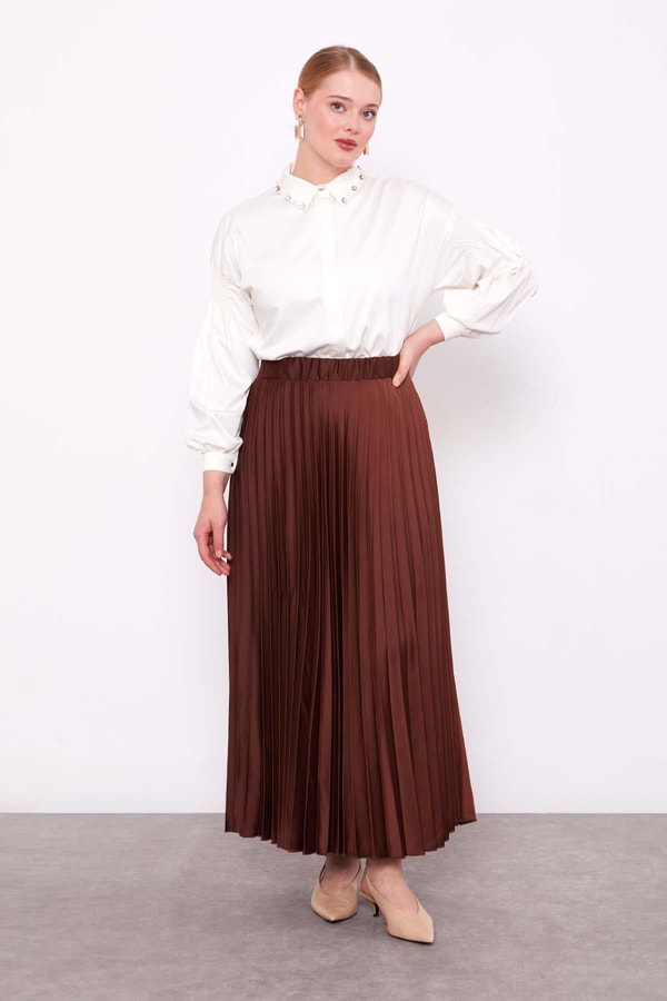 LevidorKahve Piliseli Saten Etek