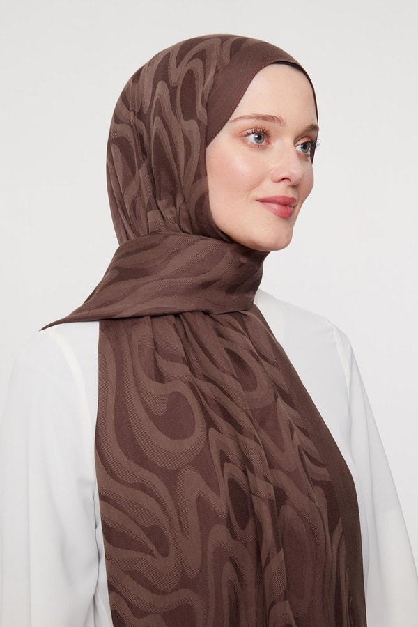 LevidorKahve Soyut Desen Grazia Şal