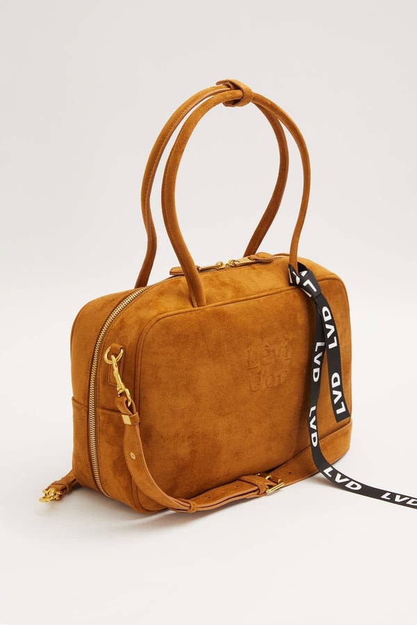 LevidorKahve Süet Görünümlü Kilitli El Çantası