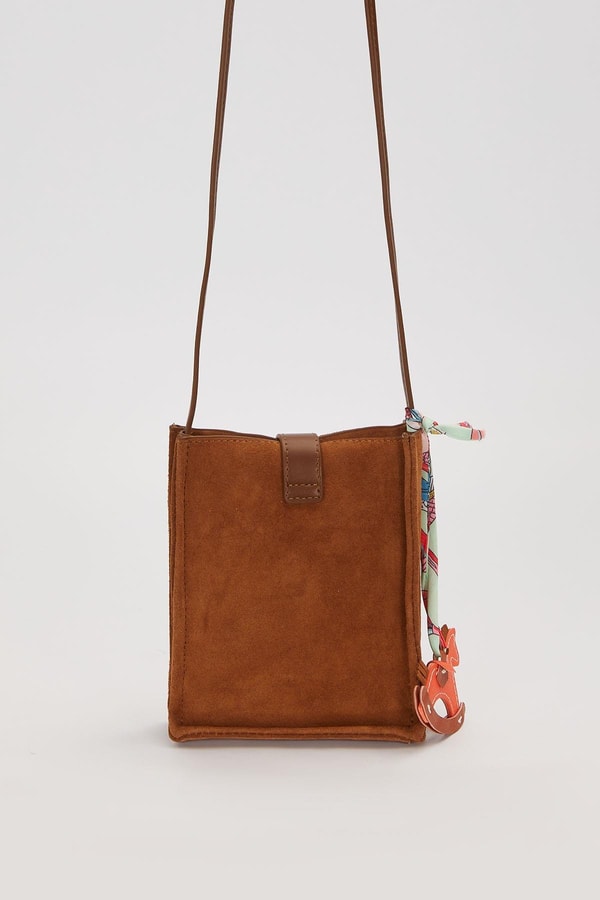 LevidorKahve Süet Uzun Askılı Omuz Çantası