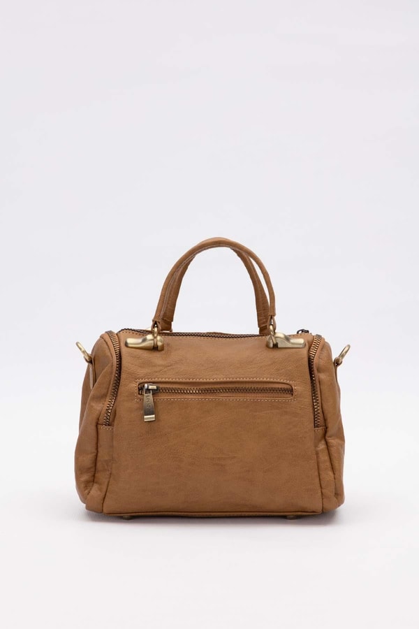 LevidorKahve Taş Aksesuar Detaylı Omuz Çantası