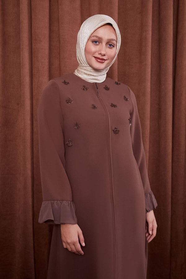 LevidorKahve Taş İşlemeli Ferace