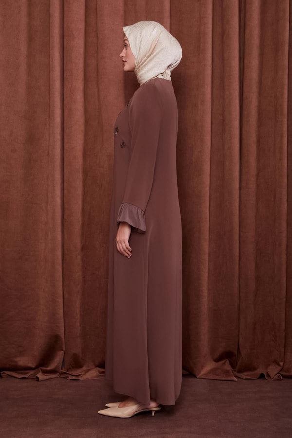 LevidorKahve Taş İşlemeli Ferace