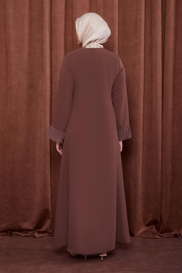 LevidorKahve Taş İşlemeli Ferace