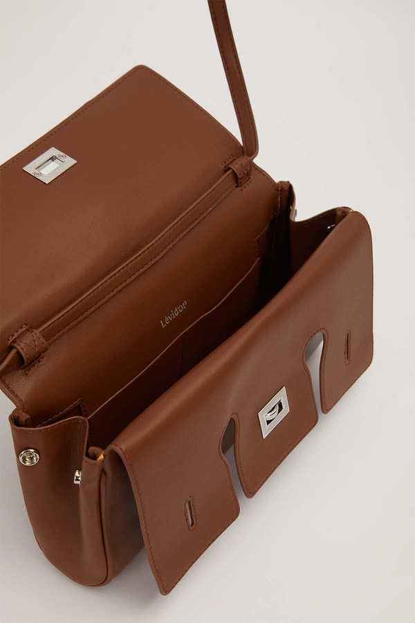 LevidorKahve Yatay Form Omuz Çantası