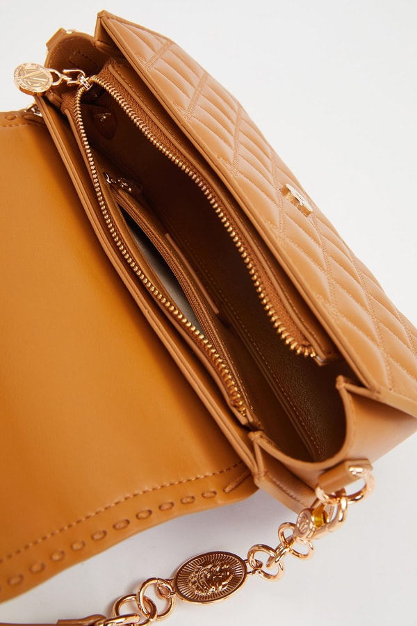 LevidorKahve Yuvarlak Toka Detay Omuz Çantası