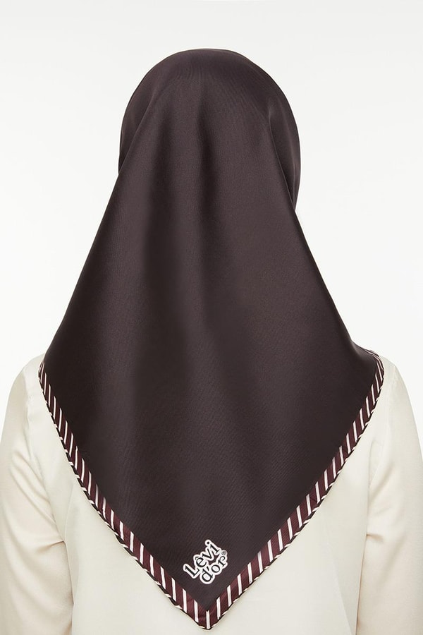 LevidorKahverengi Twill Saf İpek Eşarp