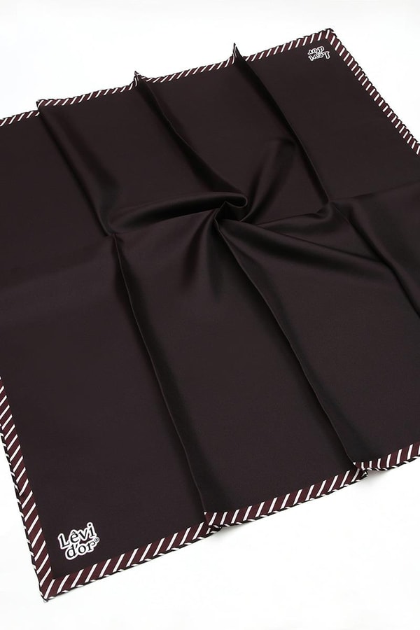 LevidorKahverengi Twill Saf İpek Eşarp