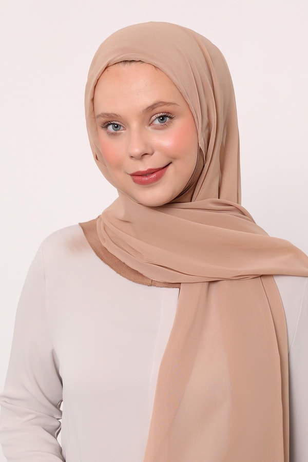LevidorKaramel Büyük Hijap Şifon Şal
