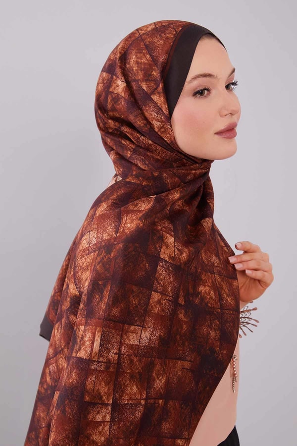LevidorKiremit Baklava Desen Yün İpek Şal