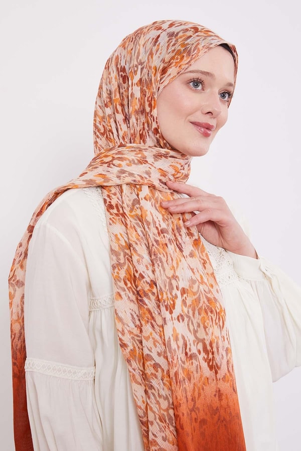 LevidorKiremit Batik Desen Pamuk Şal