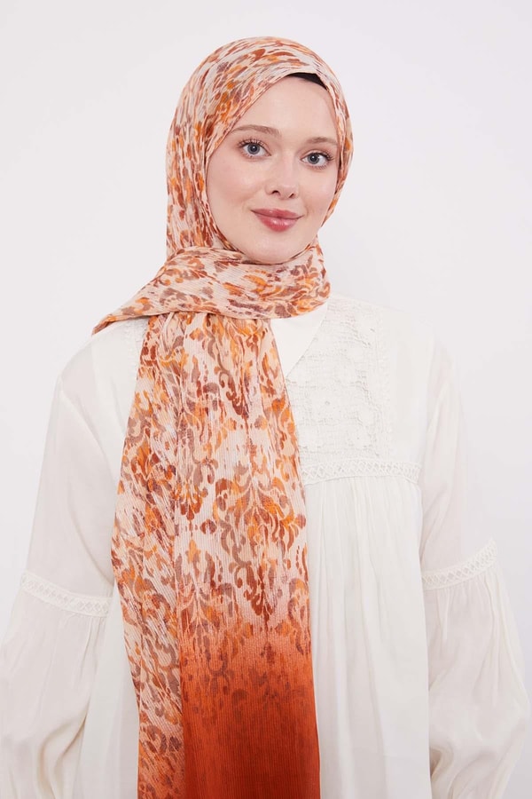 LevidorKiremit Batik Desen Pamuk Şal