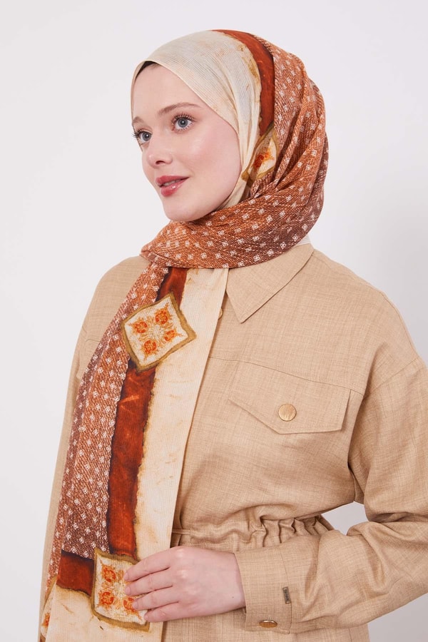 LevidorKiremit Benek Desen Pamuk Şal