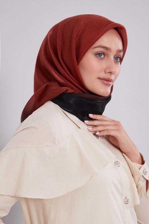 LevidorKiremit Çift Renk Kehribar Eşarp