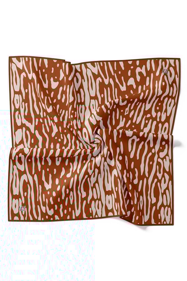 LevidorKiremit Dalmaçya Desen Twill İpek Eşarp