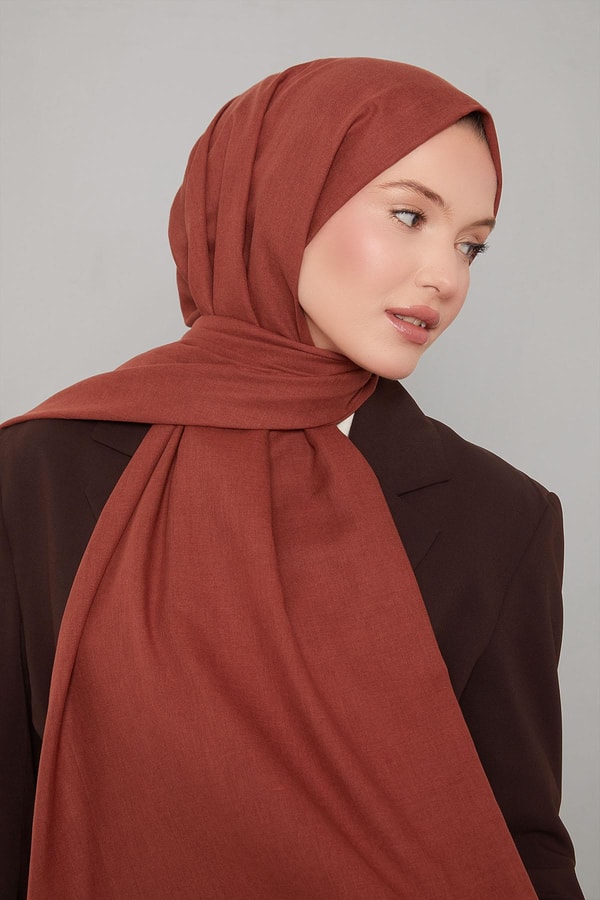 LevidorKiremit Düz Tensel Şal